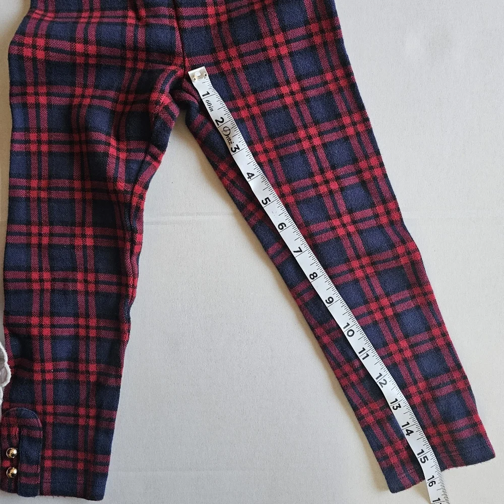Janie and Jack 2in1 Tartan Plaid Drop Waist Eyelet Dress +Matching Leggings Sz 5